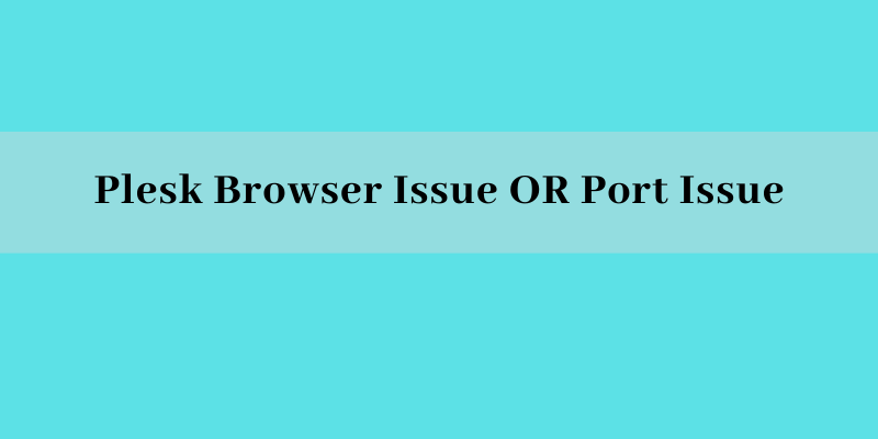 Plesk Browser Issue OR Port Issue