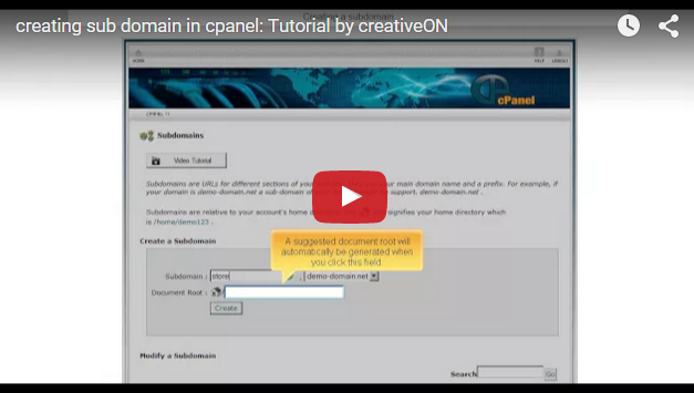 Creating Sub Domain In Cpanel
