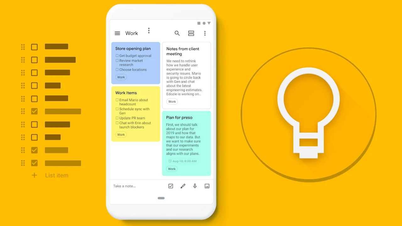 Google Keep for Quick Notes and Reminders