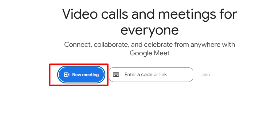 click on new meeting