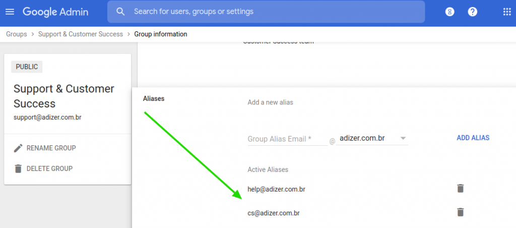 Add Email Aliases for Groups