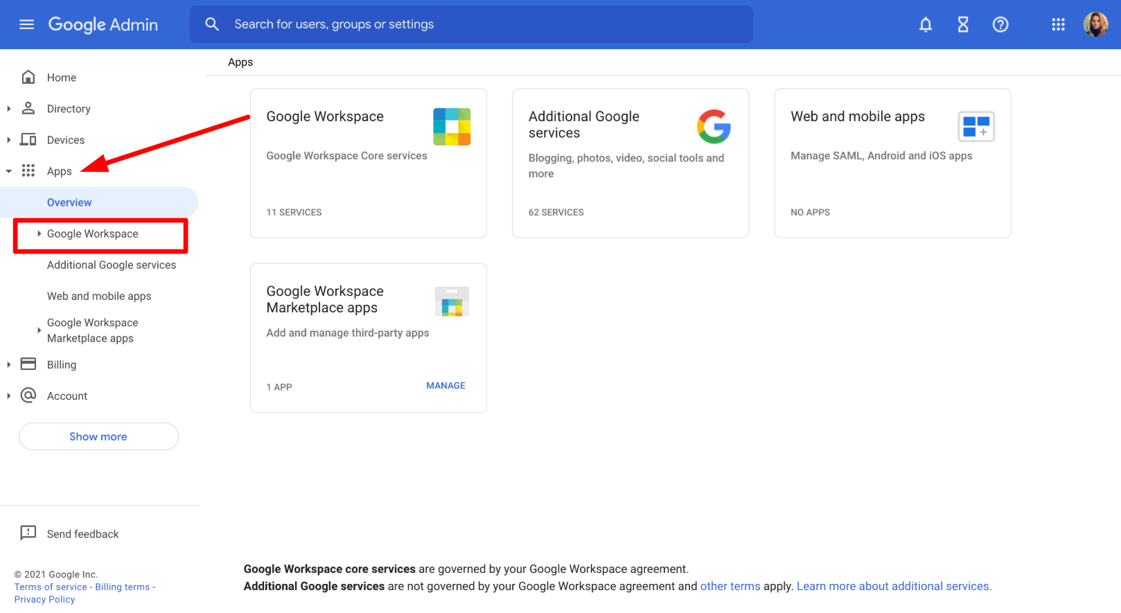 Apps - Google Workspace