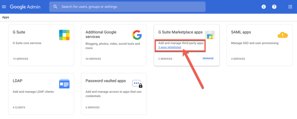 Choose the service you want to configure