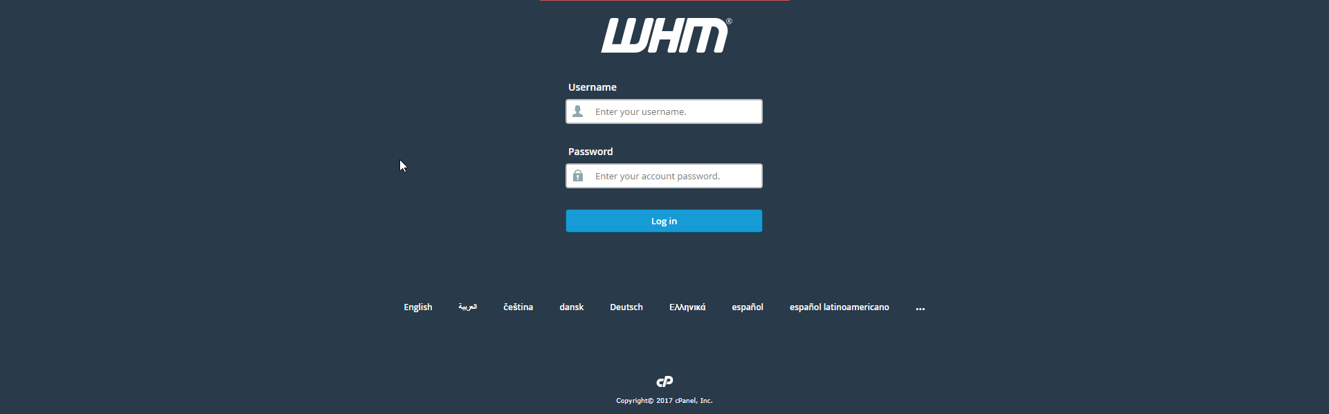 login to your WHM