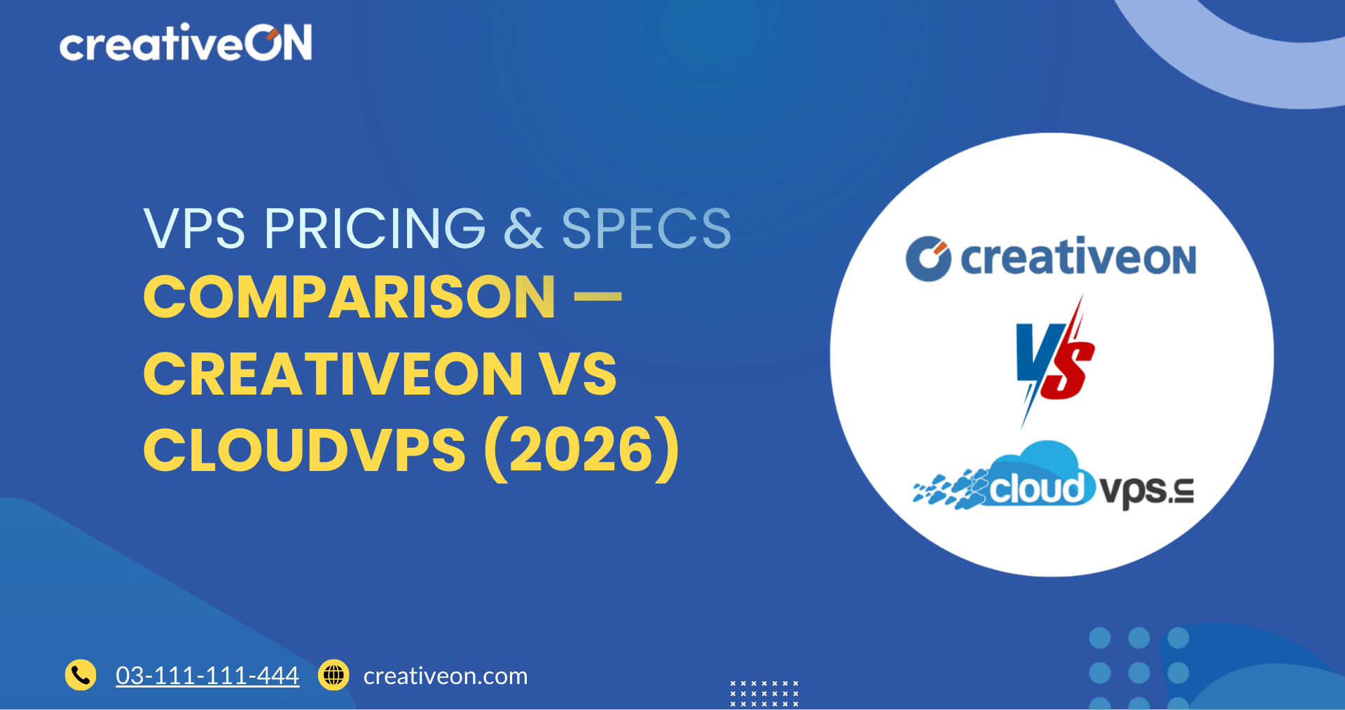 VPS Pricing & Specs: CreativeON vs CloudVPS (2026)