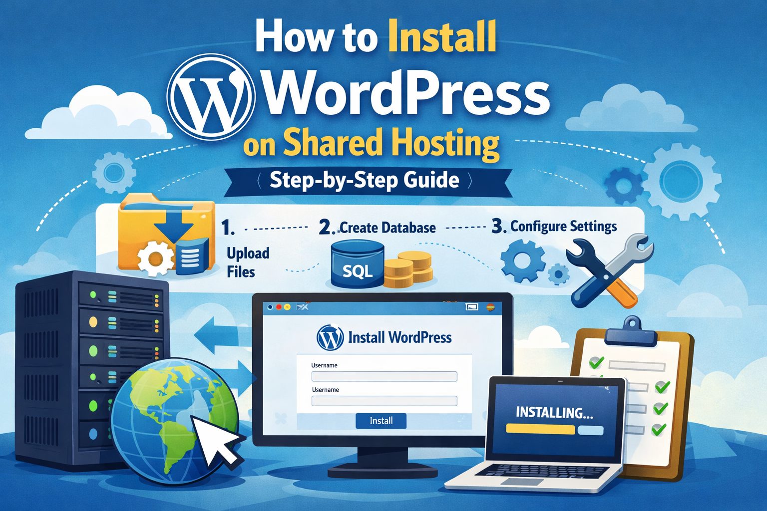 how to install wordpress on shared hosting