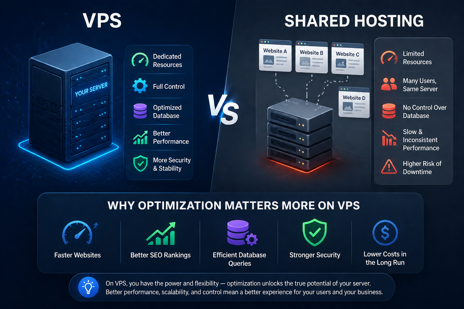 VPS vs Shared Hosting (Why Optimization Matters More on VPS)