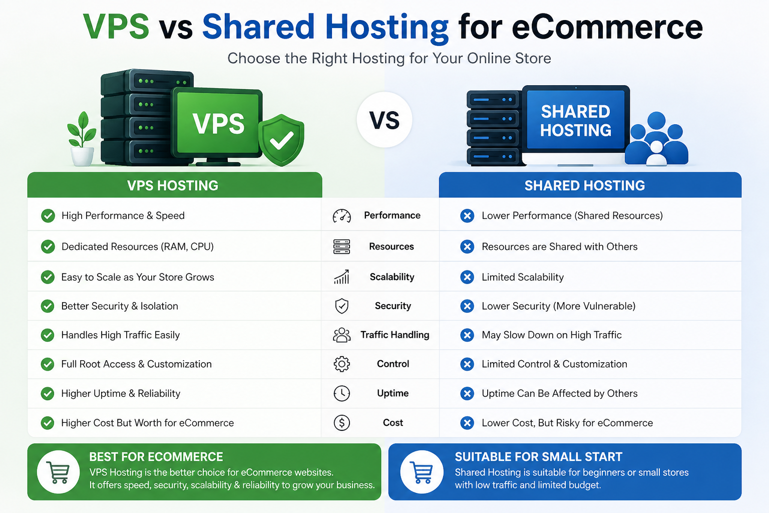 VPS vs Shared Hosting for eCommerce