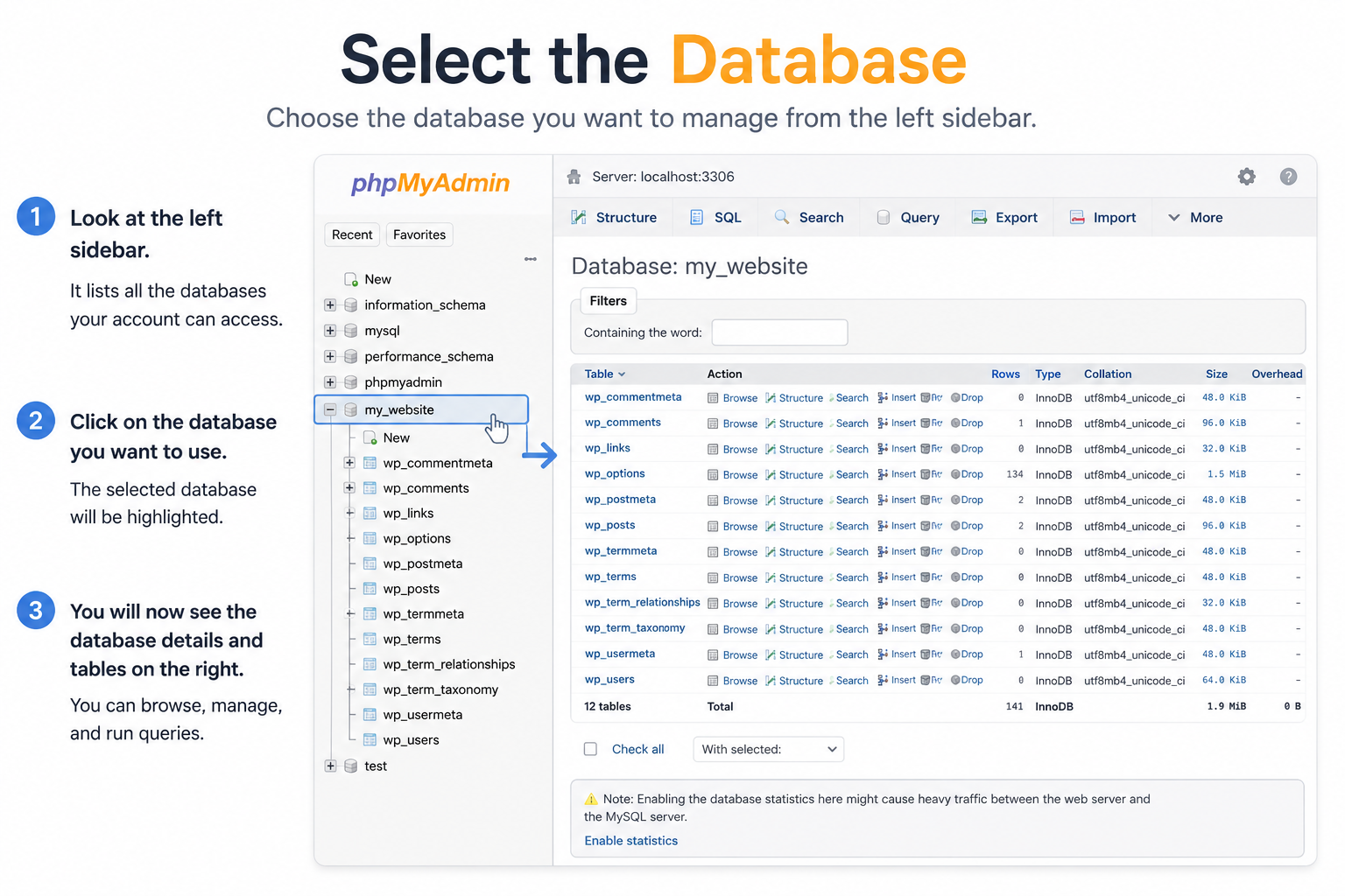 Select the Database