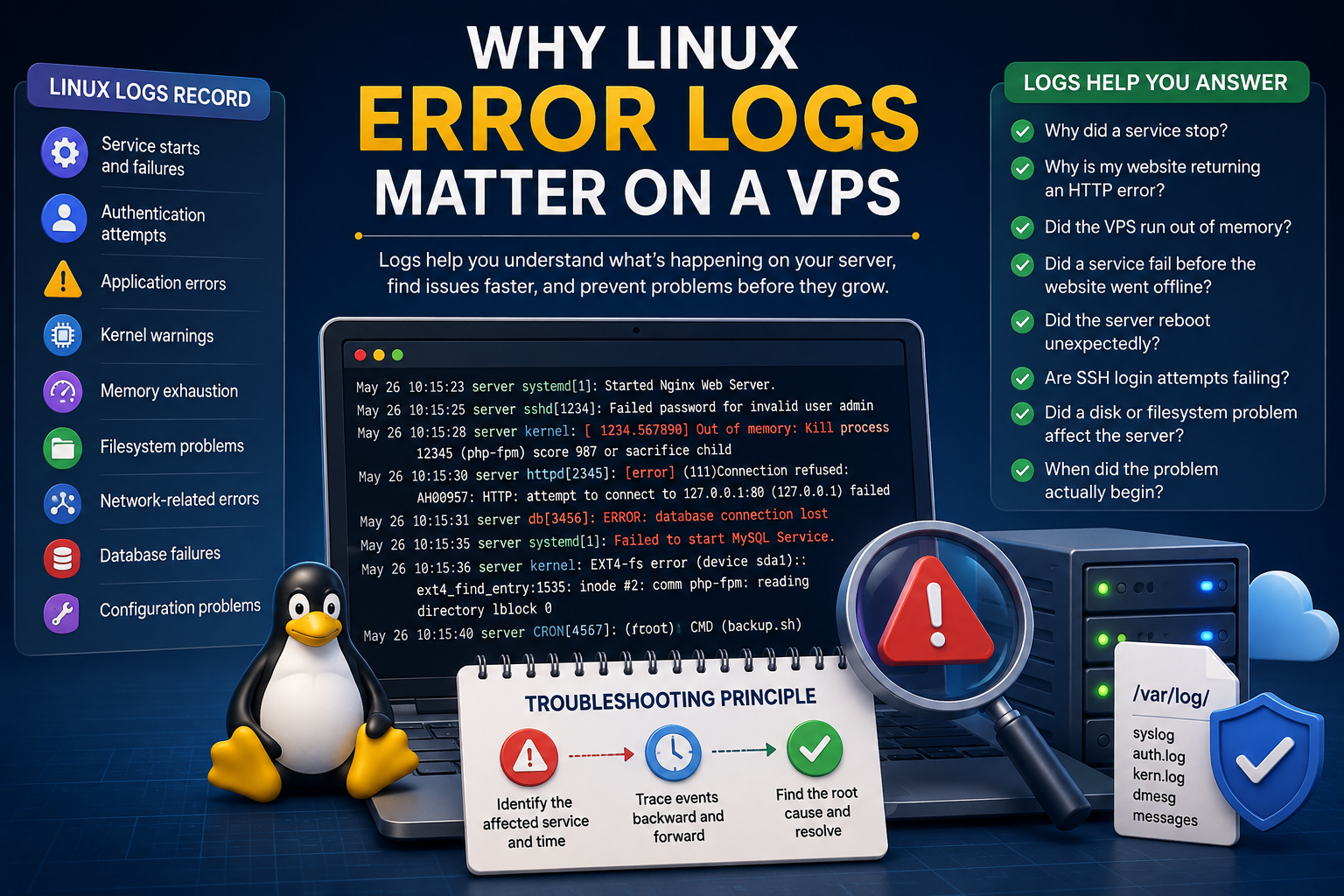 Why Linux Error Logs Matter on a VPS