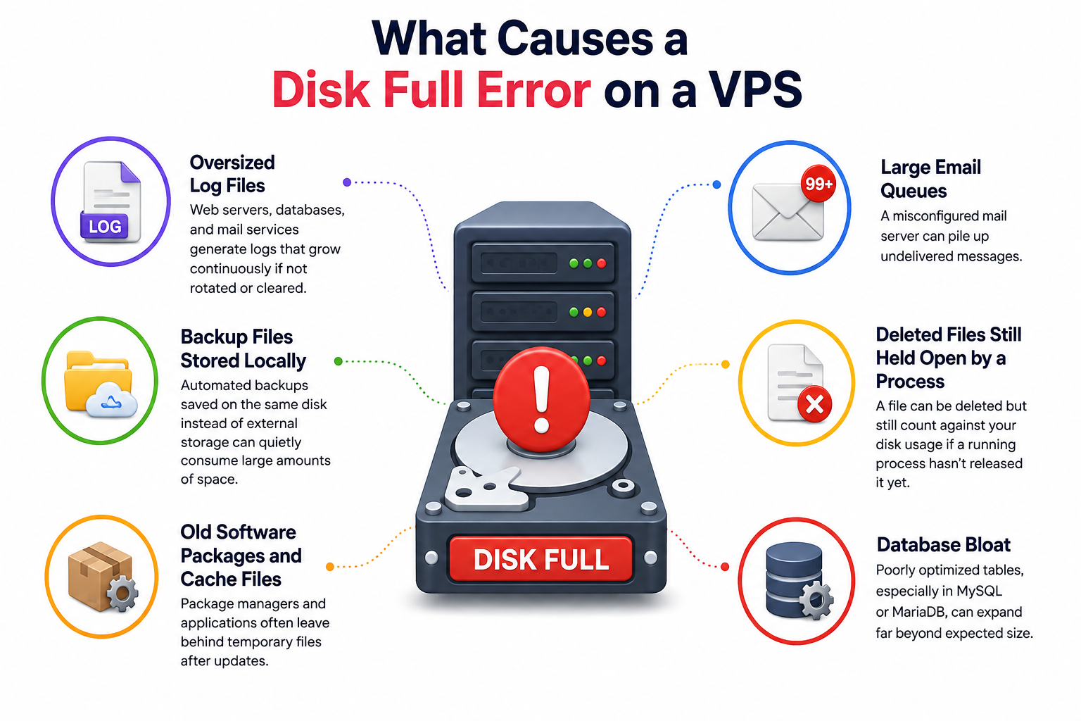 What Causes a Disk Full Error on a VPS
