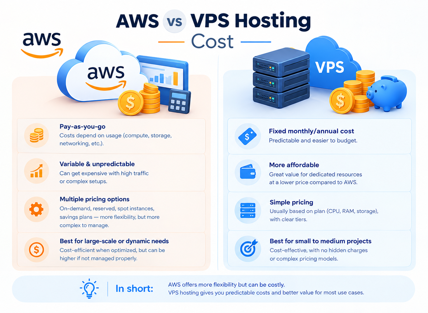 AWS vs VPS Hosting: Cost