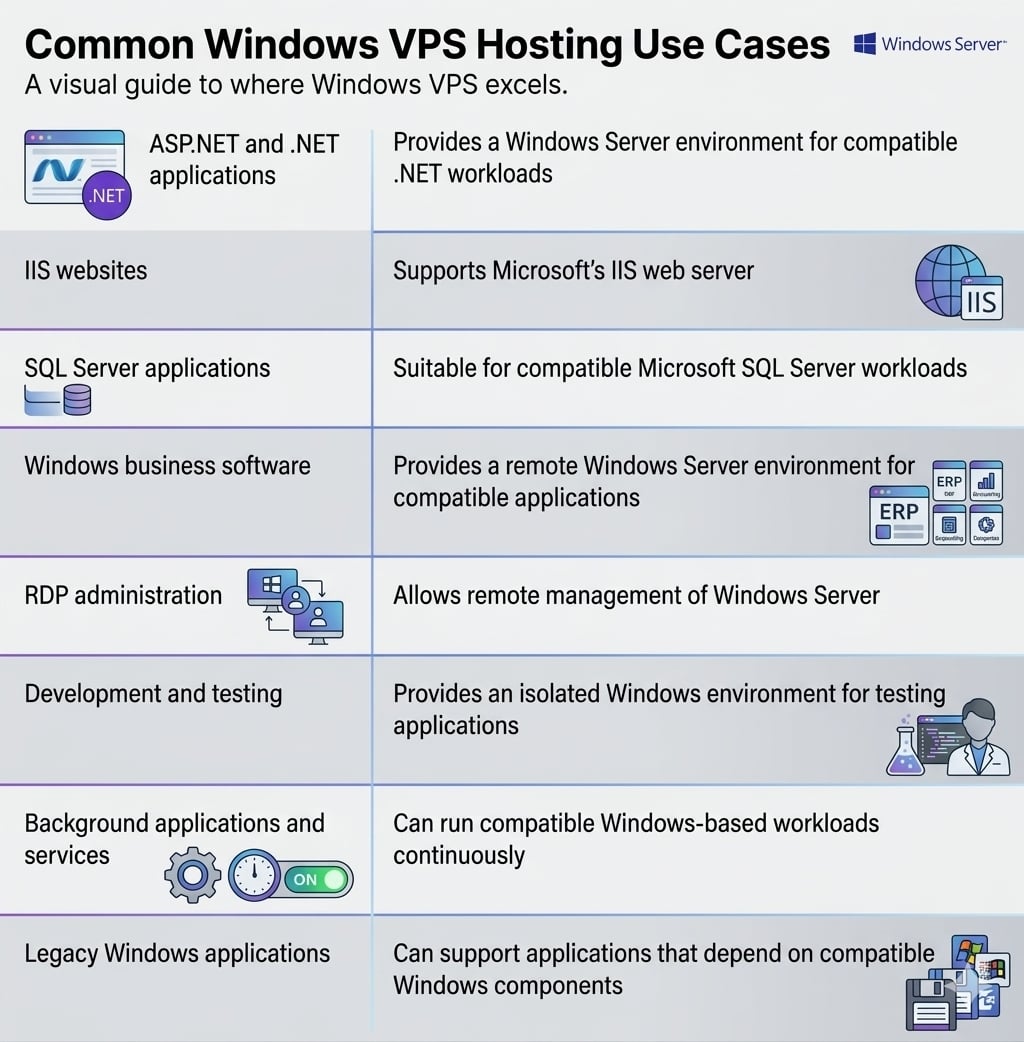 Common Windows VPS Hosting Use Cases