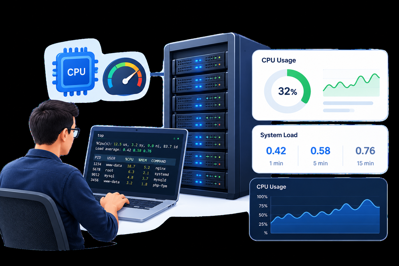 Check CPU Usage and System Load
