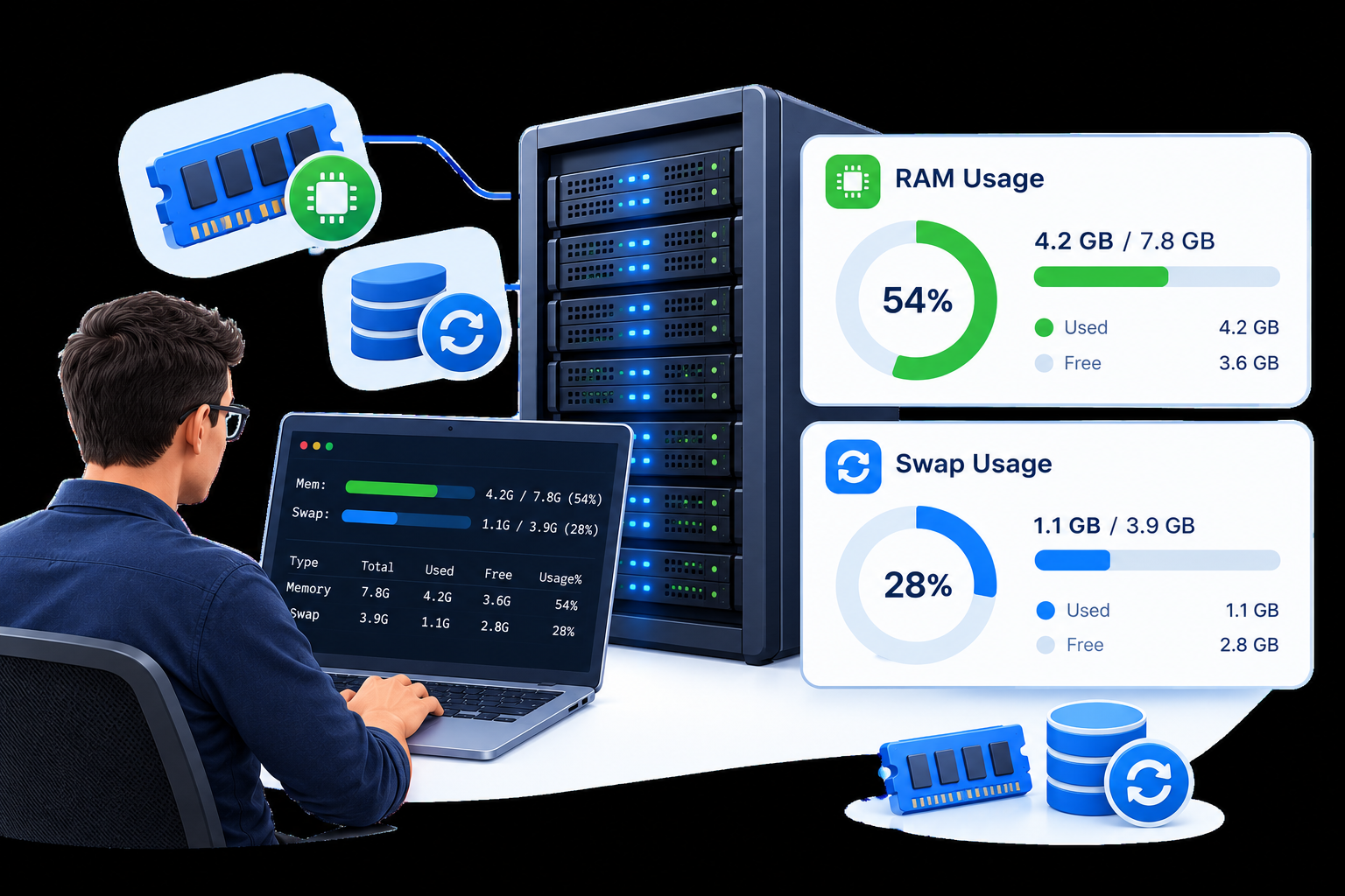 Review RAM and Swap Usage